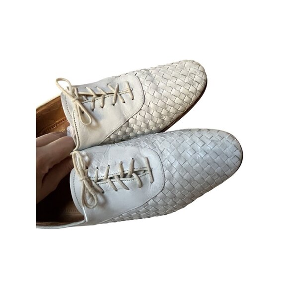 Vintage Nunn Bush White Woven Intrecciato Leather Lace-Up Brogues Mens Size 10 main image 7